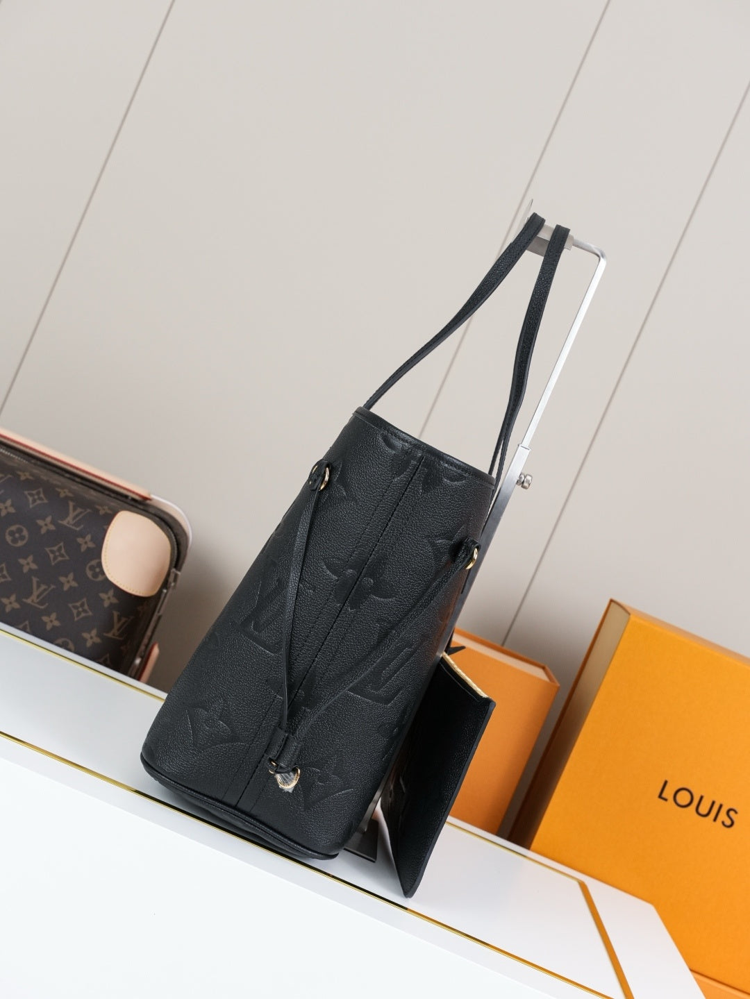 LV Neverfull Monogram Empreinte - Azul-Marinho