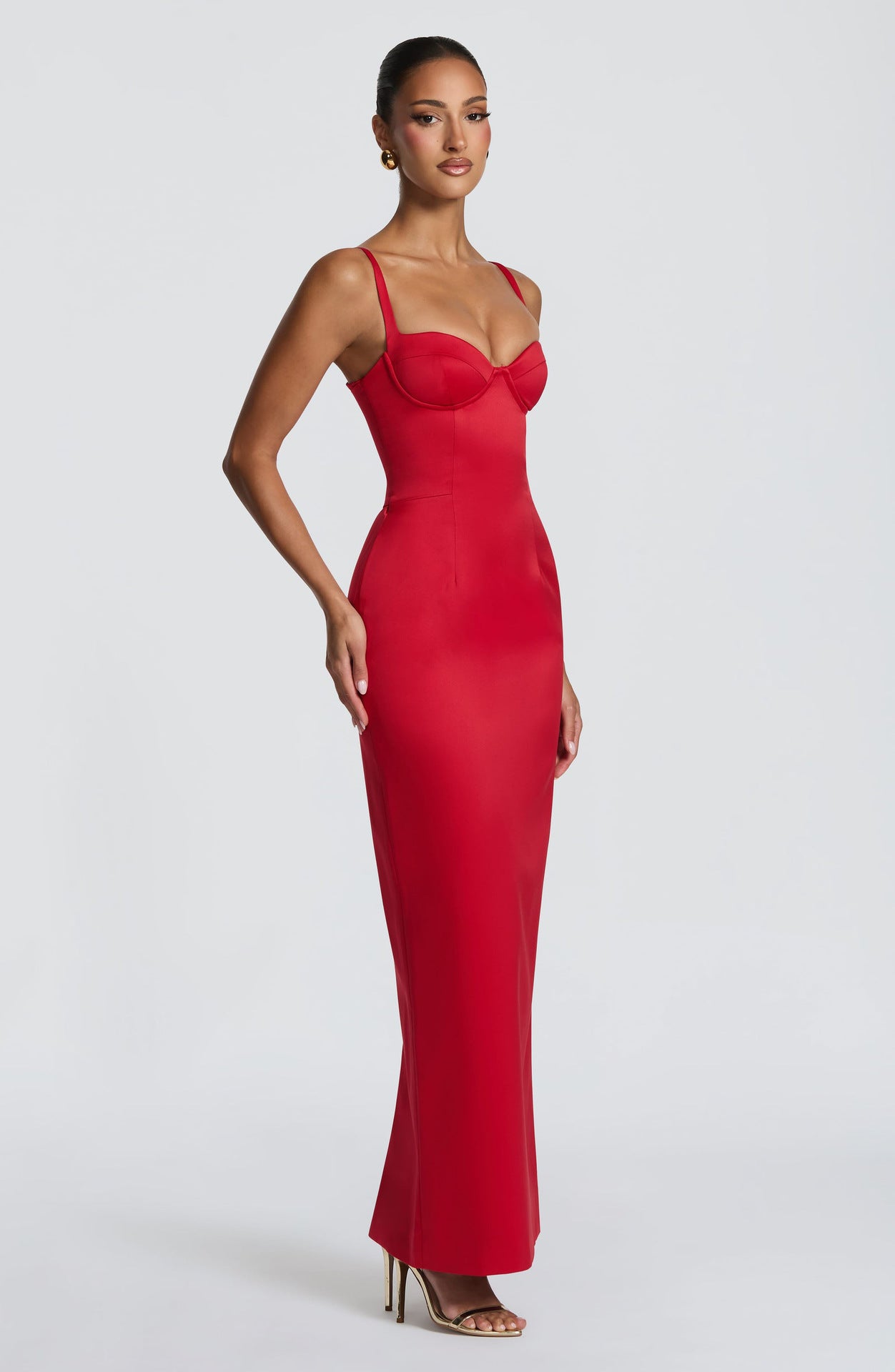 Vestido Maxi Justo sem Alças com Busto Estruturado