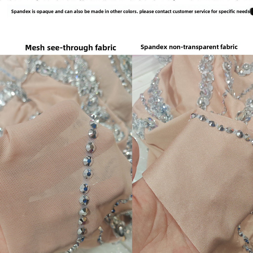 Vestido de Noite Comprido, Sem Alças, com Aplicações de Strass