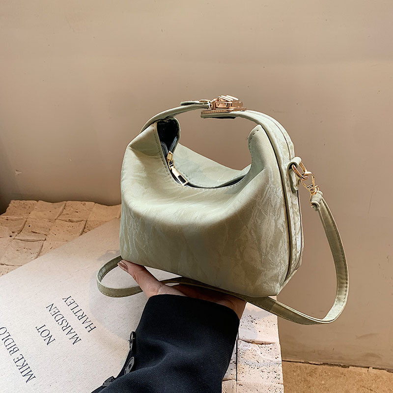 Small Square Crossbody Satchel in Soft PU Leather