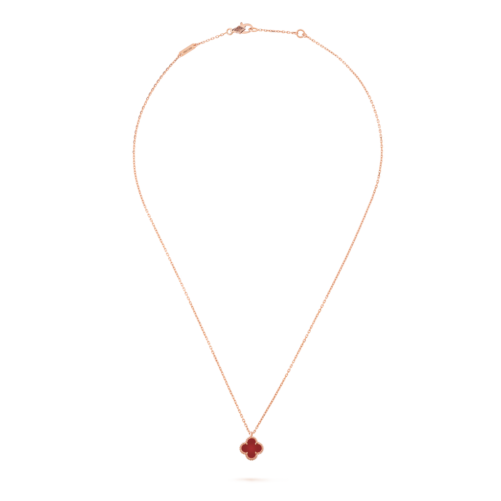 Sweet Alhambra Necklace 18K rose gold, Carnelian