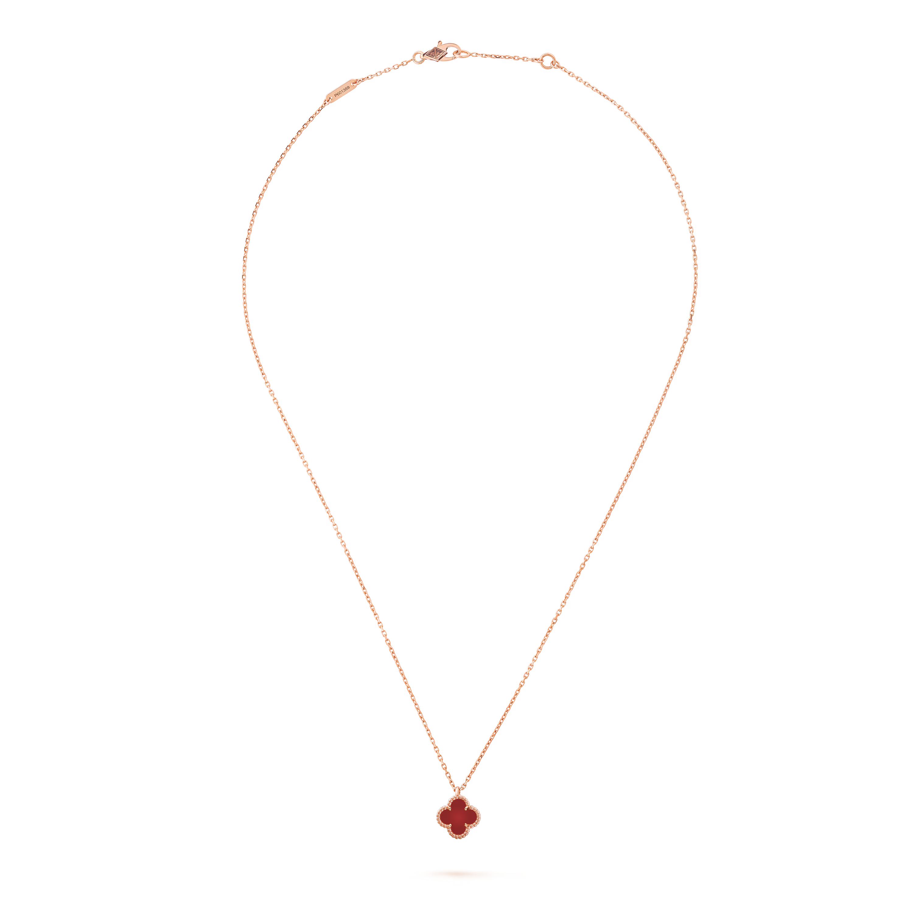 Sweet Alhambra Necklace 18K rose gold, Carnelian