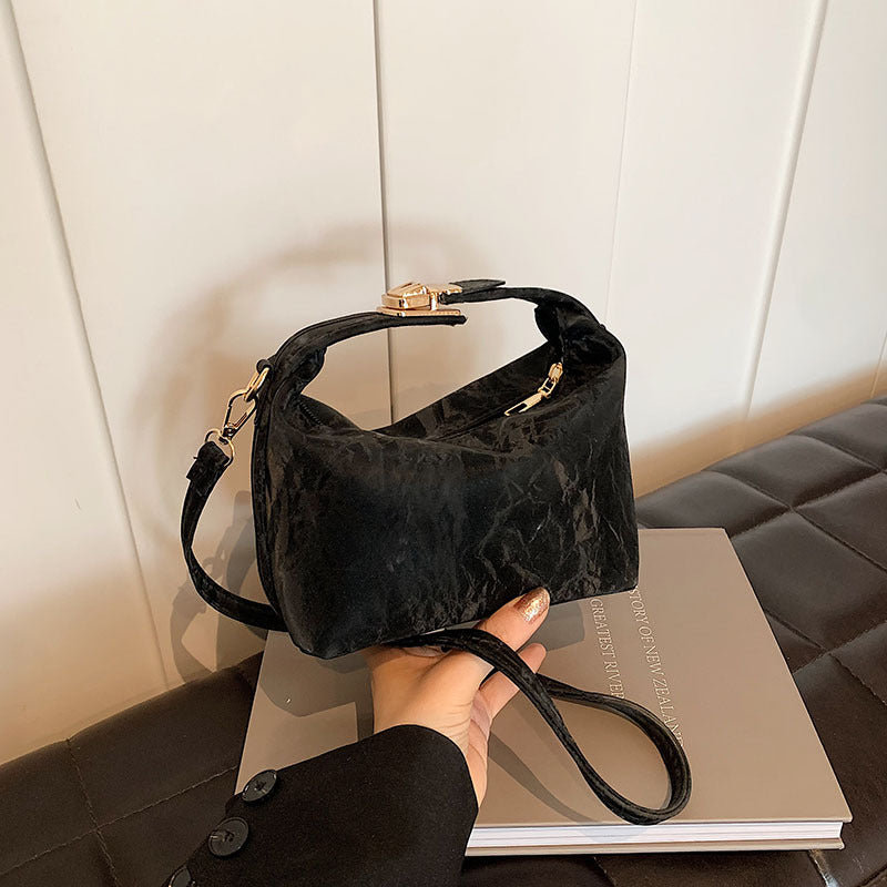 Small Square Crossbody Satchel in Soft PU Leather