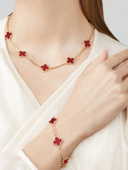 Vintage Alhambra Necklace - Carnelian