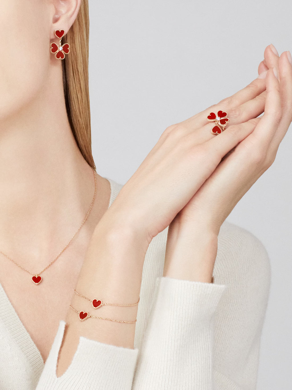 Sweet Hearts Necklace - Carnelian