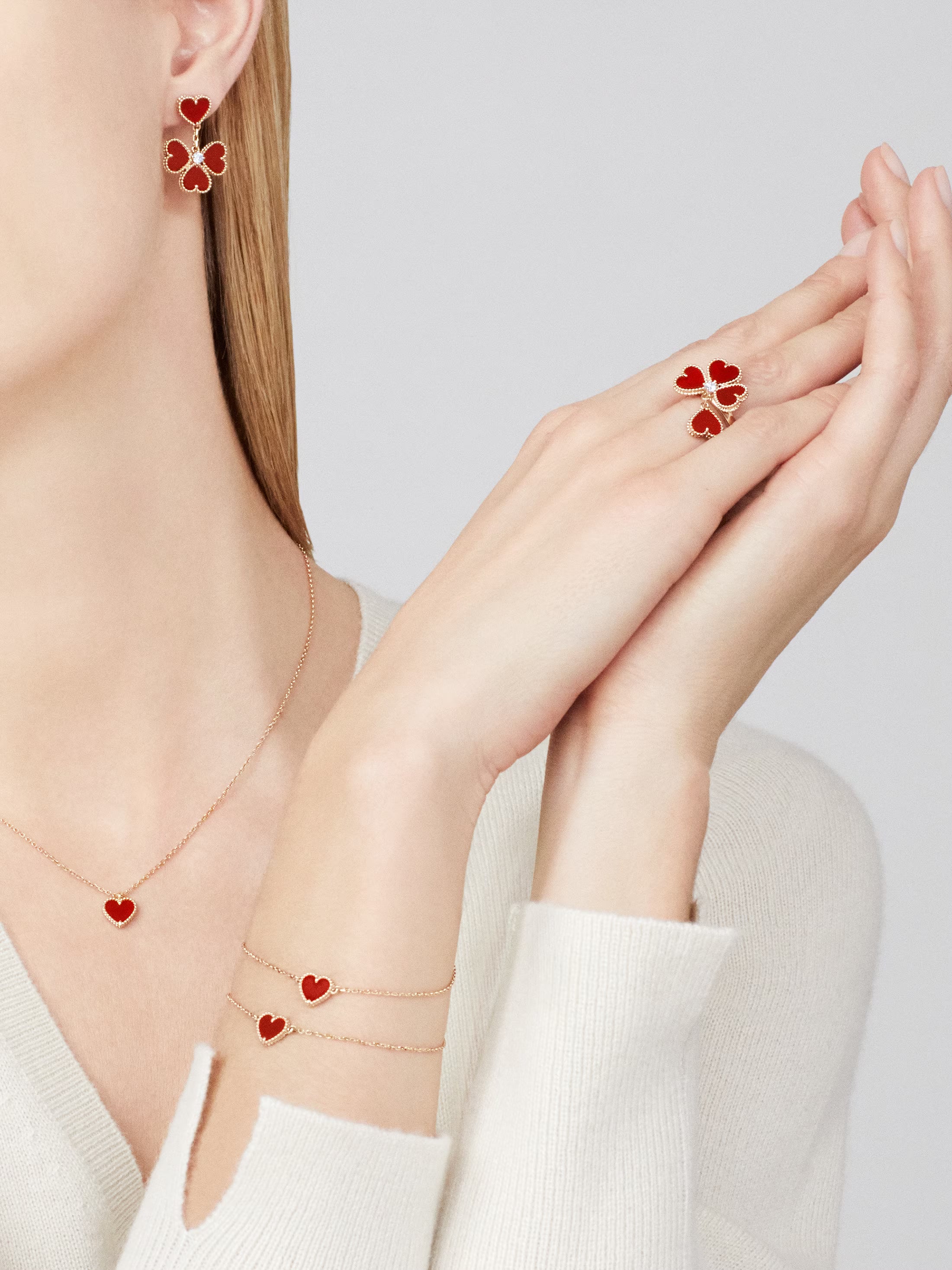 Sweet Hearts Necklace - Carnelian