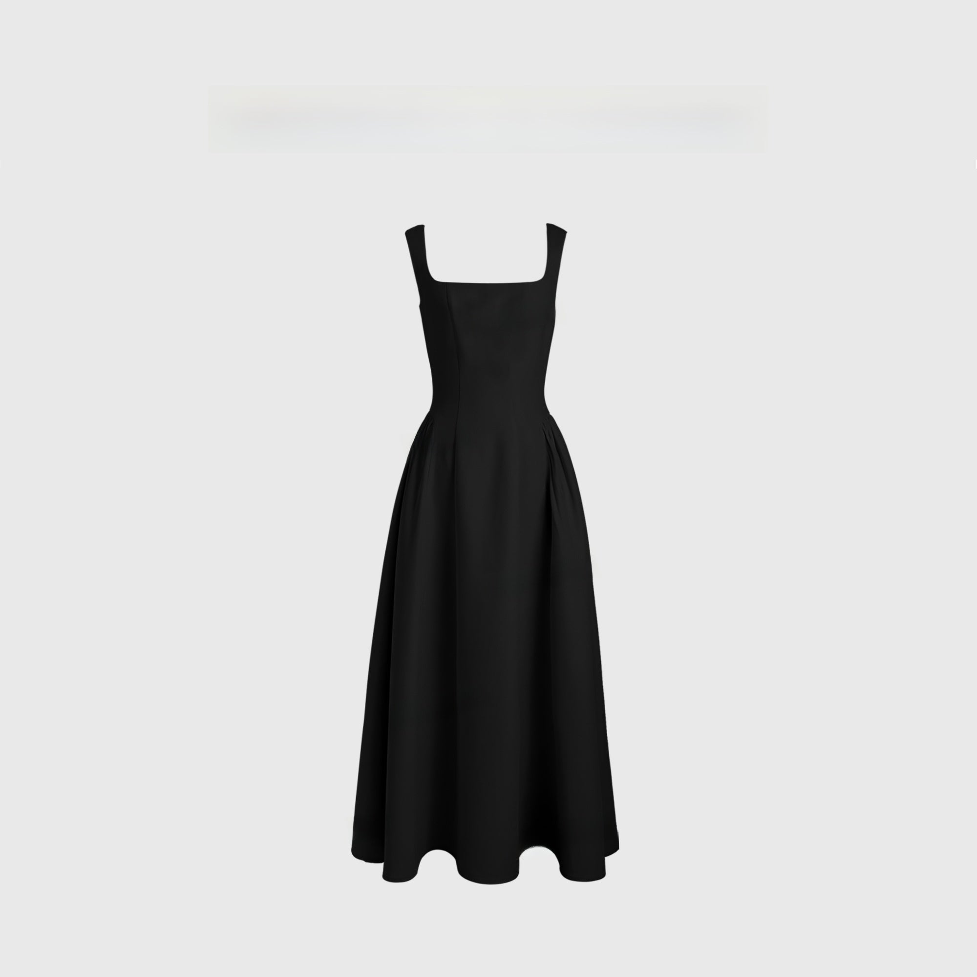 Vestido Midi Evasé com Alças Finas Francesas
