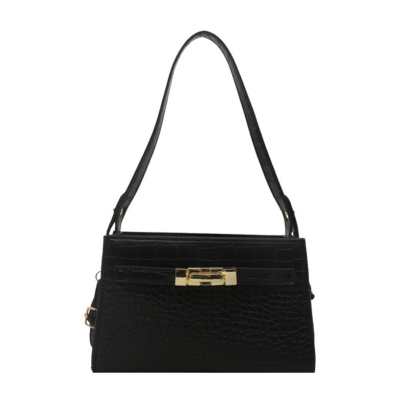 Croc-Embossed Square Shoulder Bag