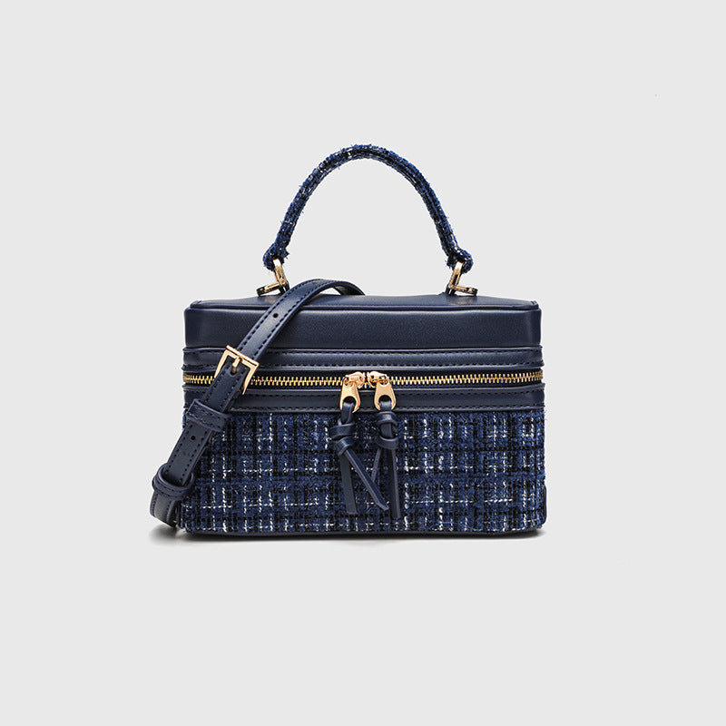 Contrast Stitch Small Square Crossbody Bag
