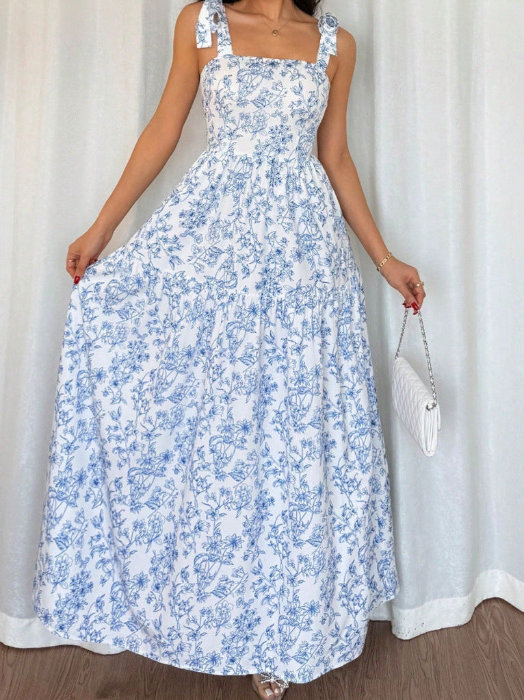 Vestido Maxi Evasê Floral com Elástico
