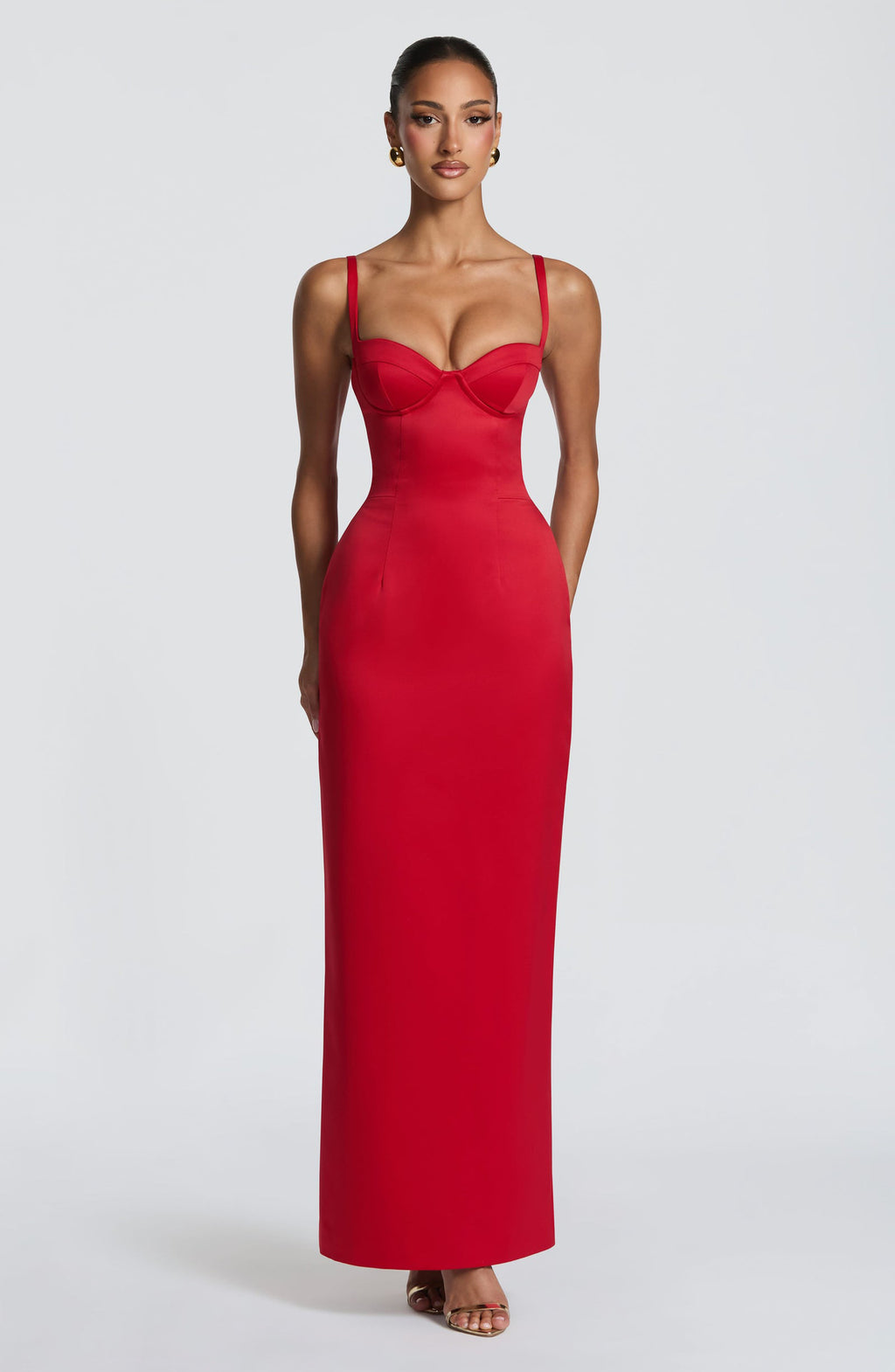 Vestido Maxi Justo sem Alças com Busto Estruturado