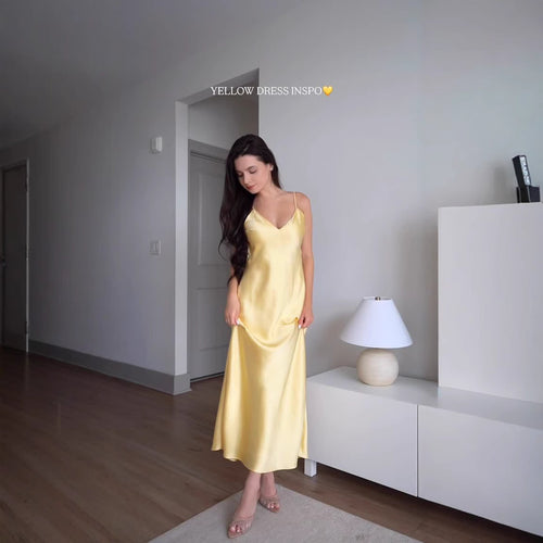 Backless Satin Midi Dress with Adjustable Straps