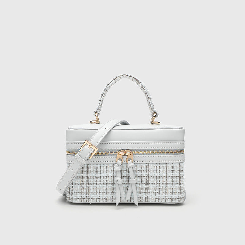 Contrast Stitch Small Square Crossbody Bag