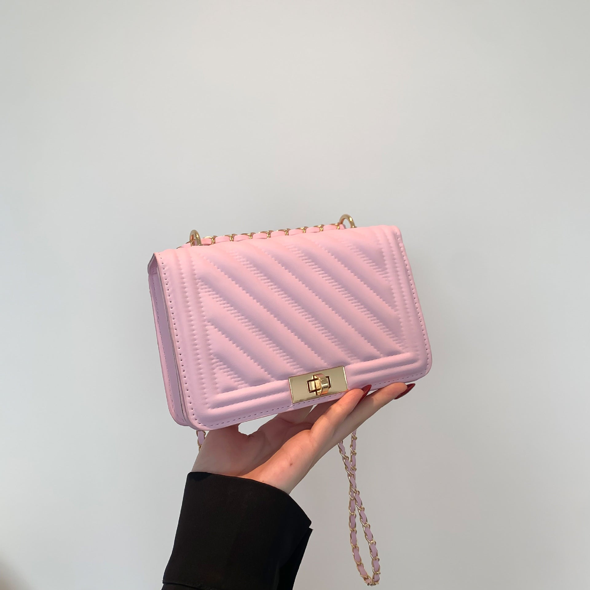 Chain Lock Mini Square Shoulder Bag