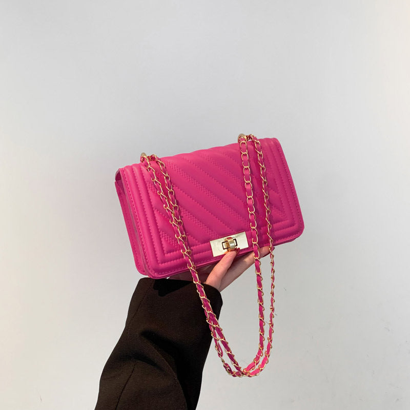 Chain Lock Mini Square Shoulder Bag
