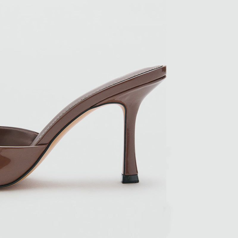 Patent Leather Pointed-Toe Stiletto Sandals 8cm