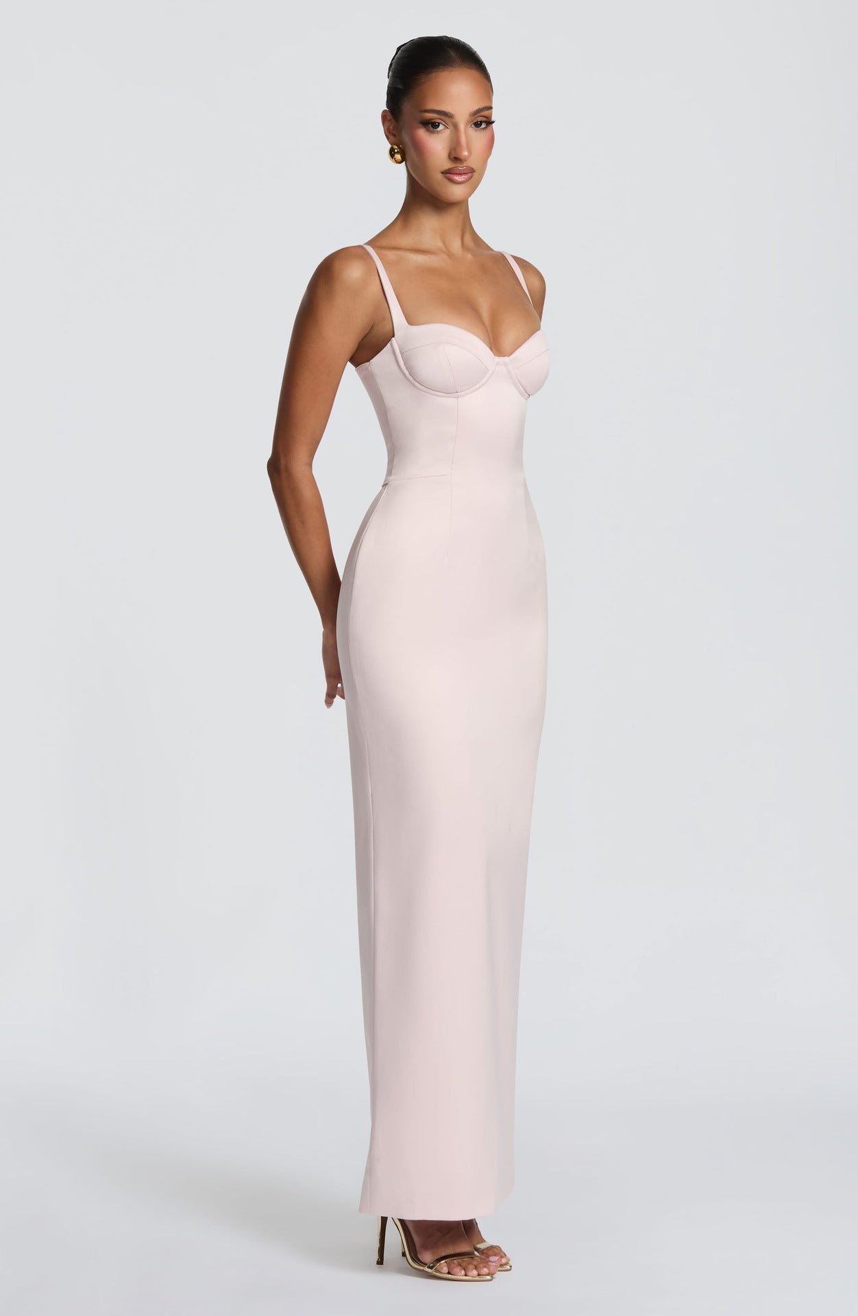 Vestido Maxi Justo sem Alças com Busto Estruturado