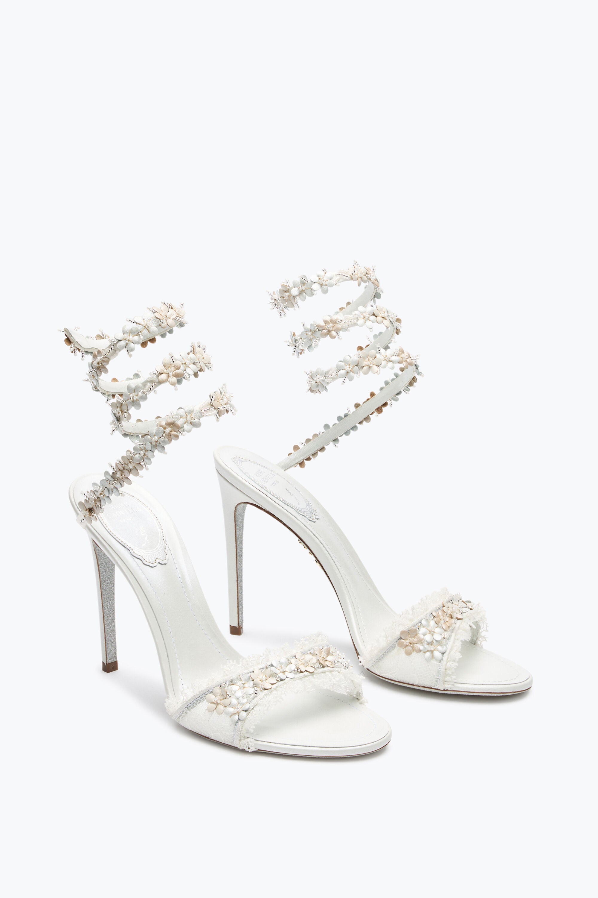 Rene Caovilla Bloom White Sandal 105