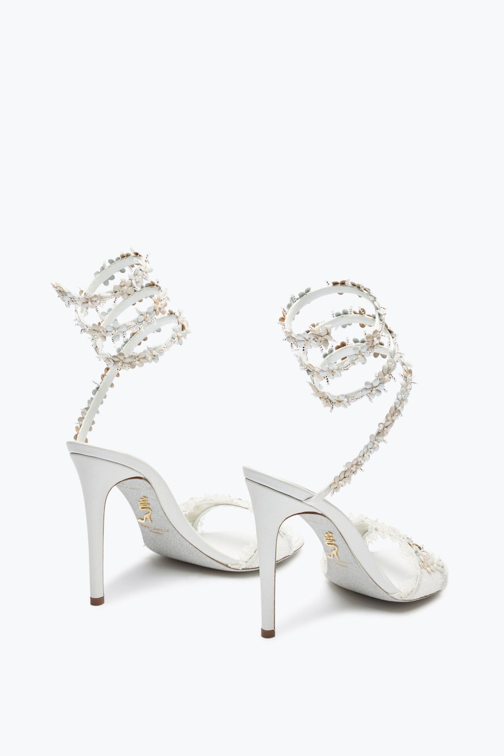 Rene Caovilla Bloom White Sandal 105