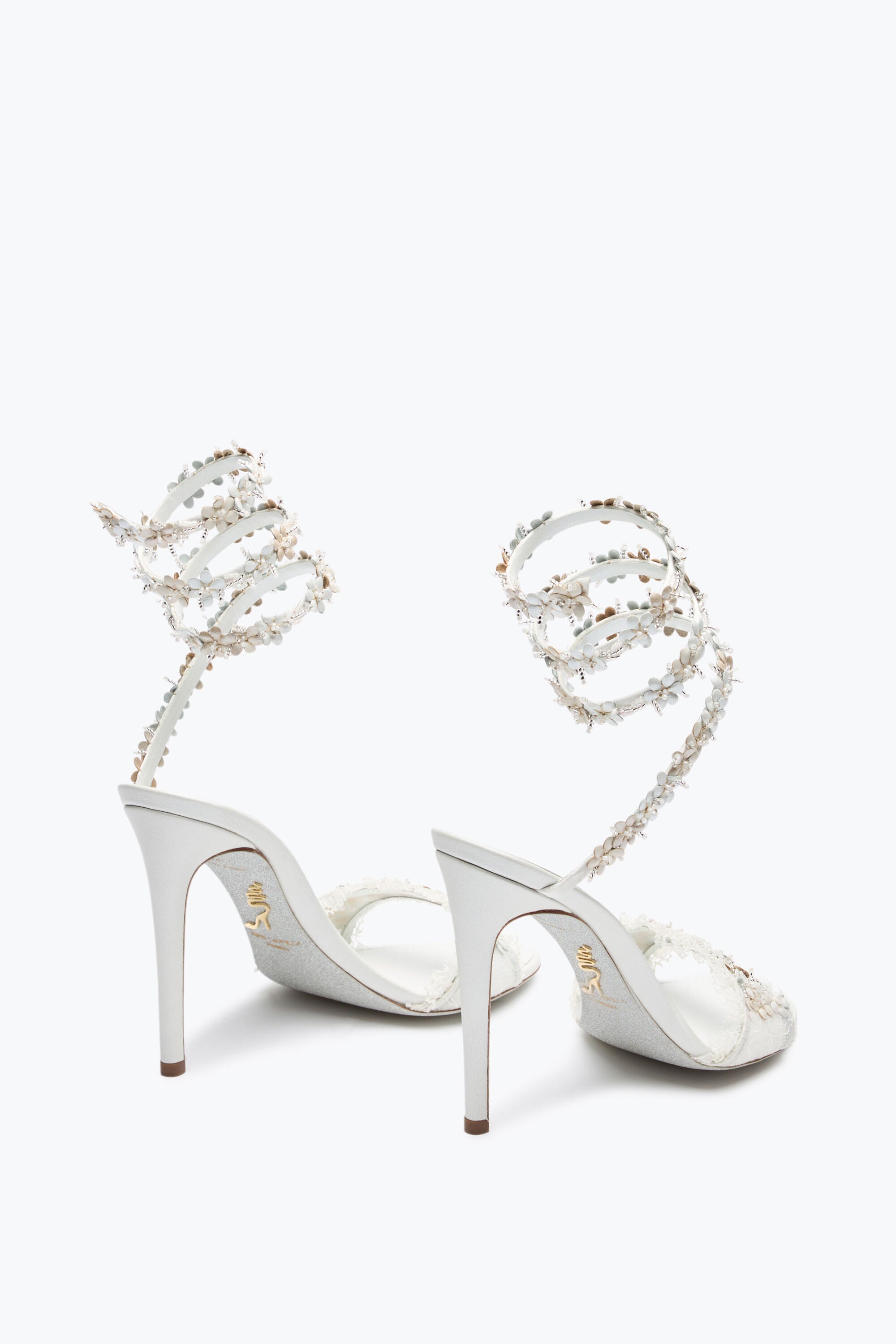 Rene Caovilla Bloom White Sandal 105