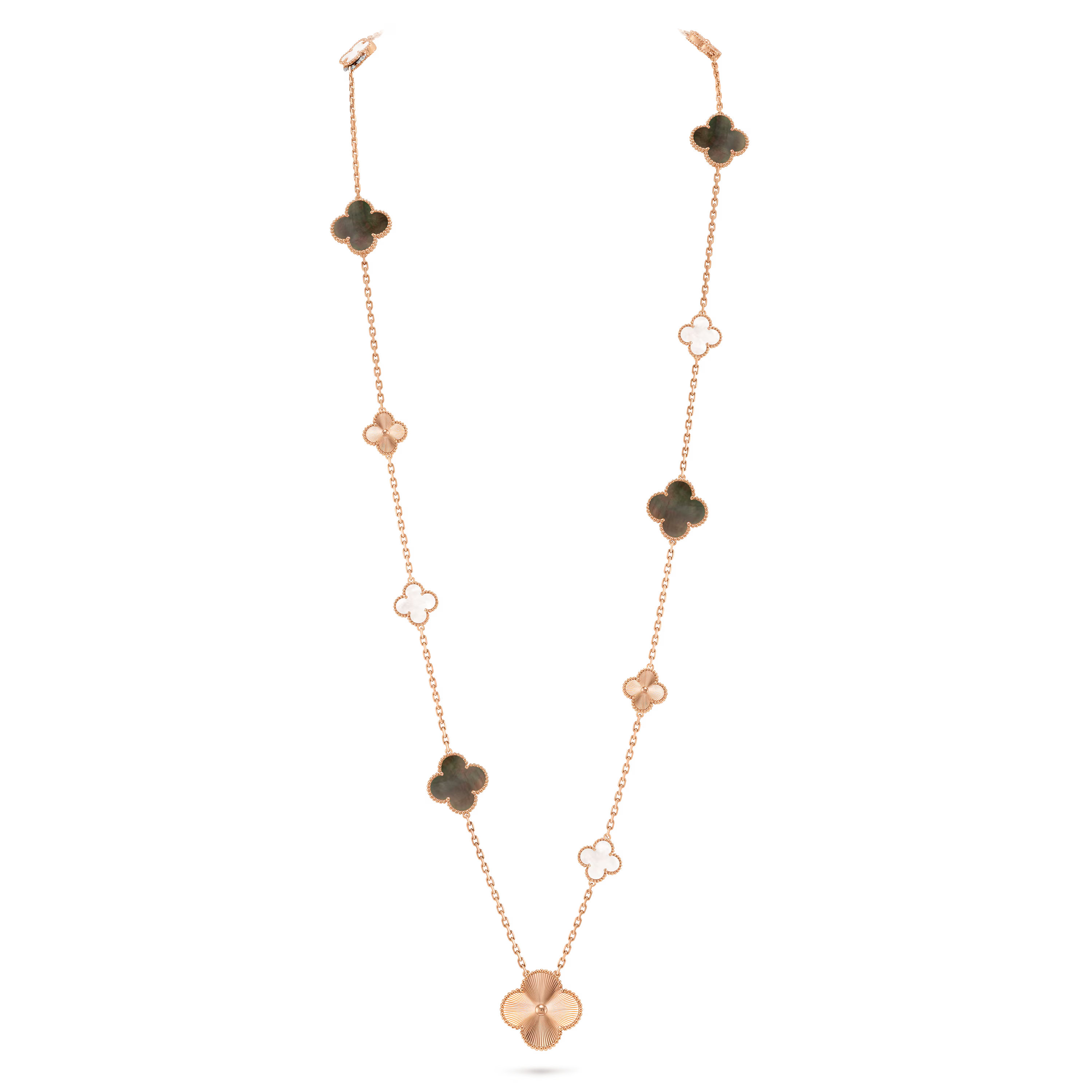 Magic Alhambra transformable Long Necklace - 15 Motifs, Mother-of-Pearls