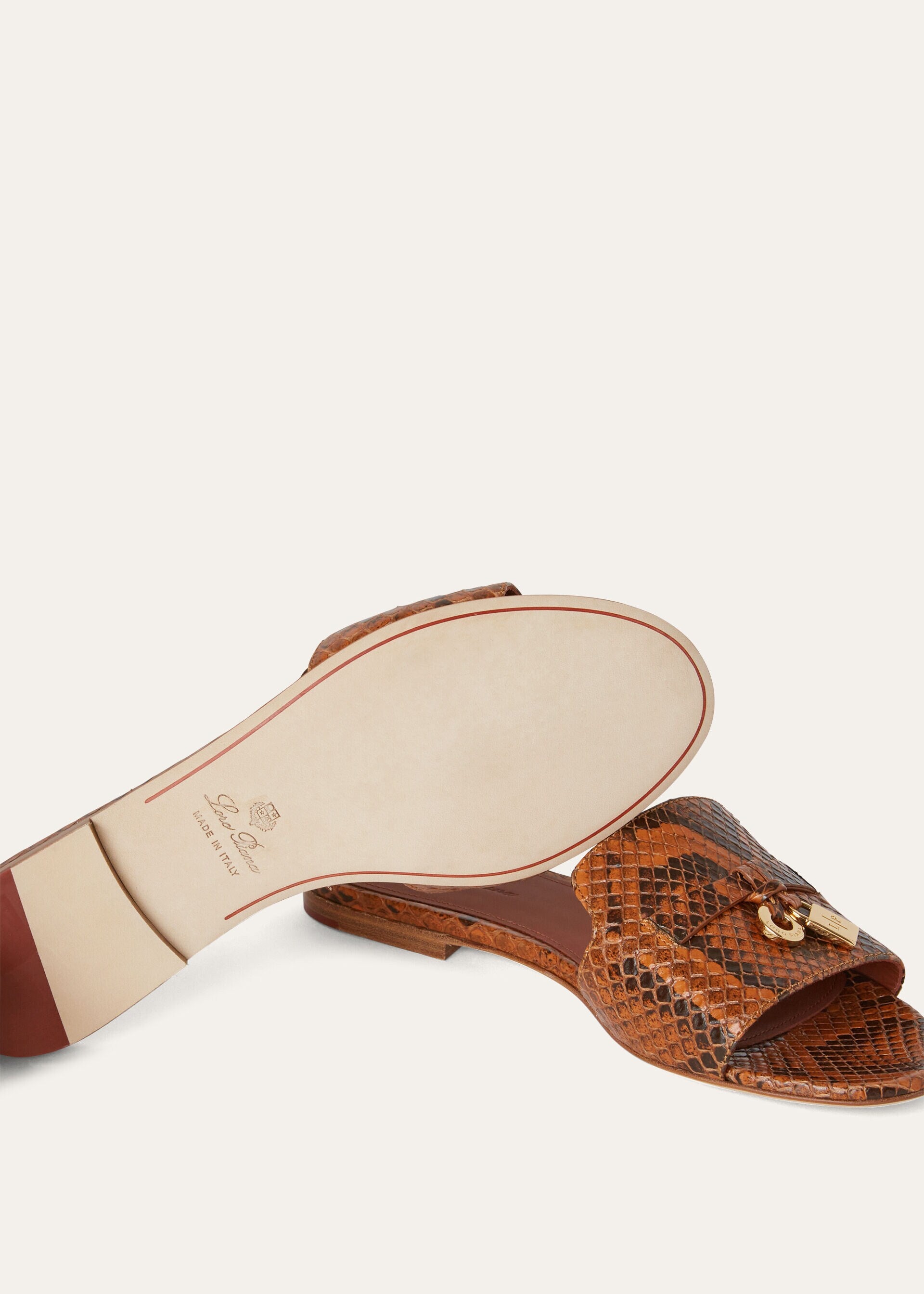 Loro Piana Summer Charms Sandal Python Leather