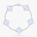 Vintage Alhambra Bracelet, 5 Motifs, Chalcedony