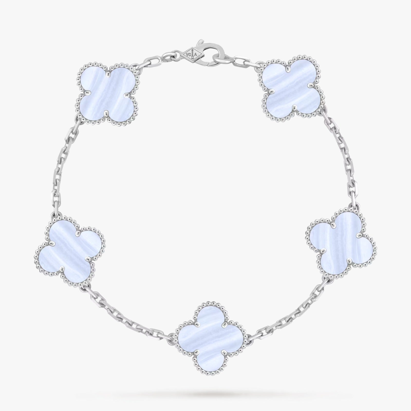 Vintage Alhambra Bracelet, 5 Motifs, Chalcedony