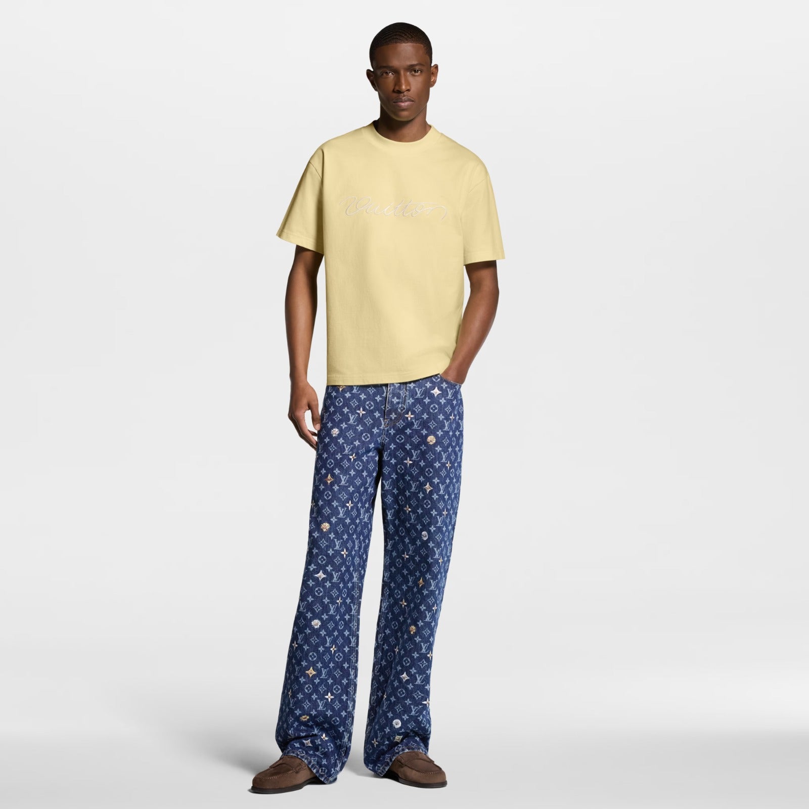LV Embroidered Signature Short-Sleeved T-Shirt