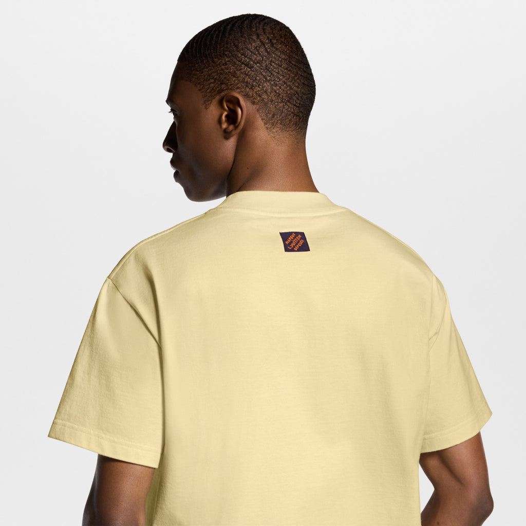 T-Shirt de Manga Curta LV com Assinatura Bordada