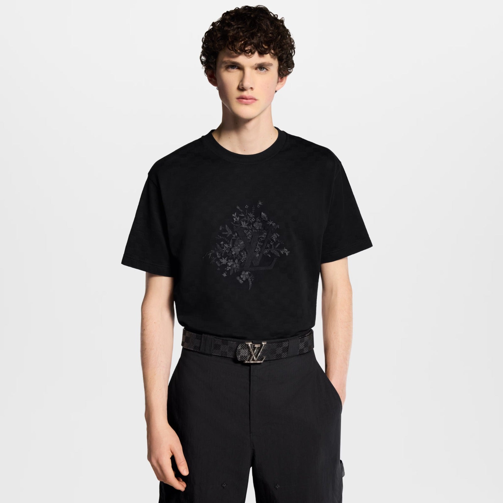 LV Embroidered Signature Jacquard Damier T-shirt