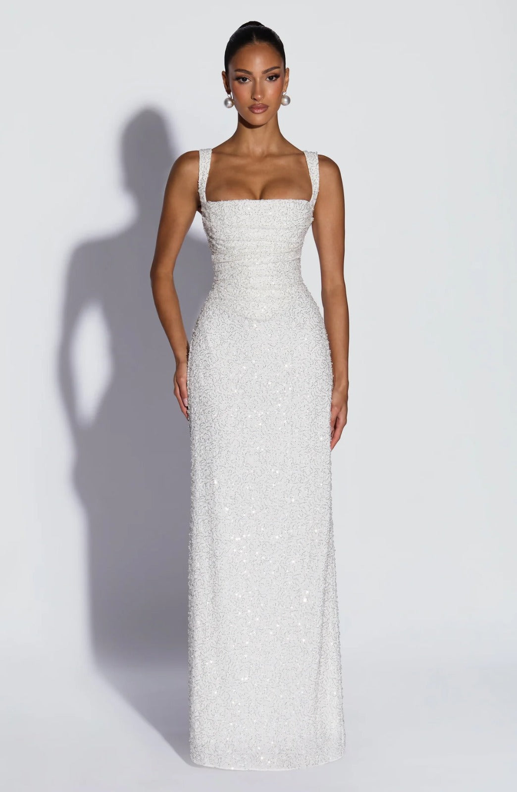 Sequin Tube Maxi Dress with High Slit
