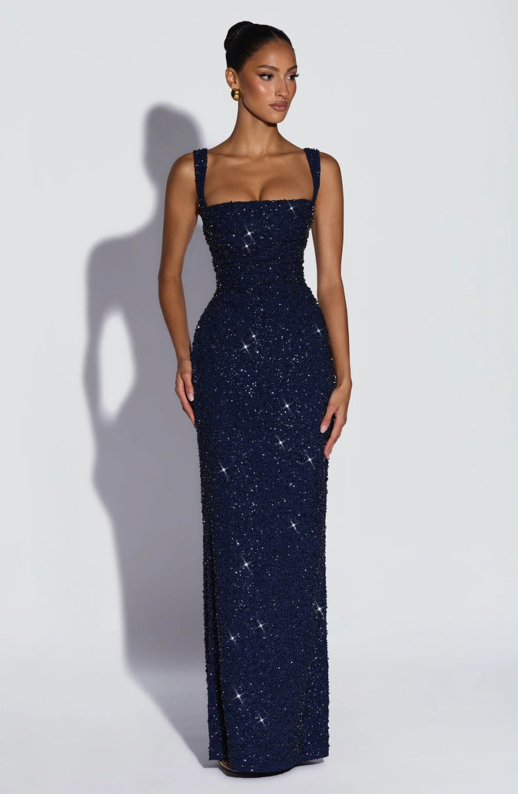 Sequin Tube Maxi Dress with High Slit