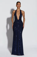 Brianna Rhinestone Evening Maxi Dress