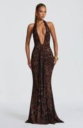 Brianna Leopard Print Evening Dress