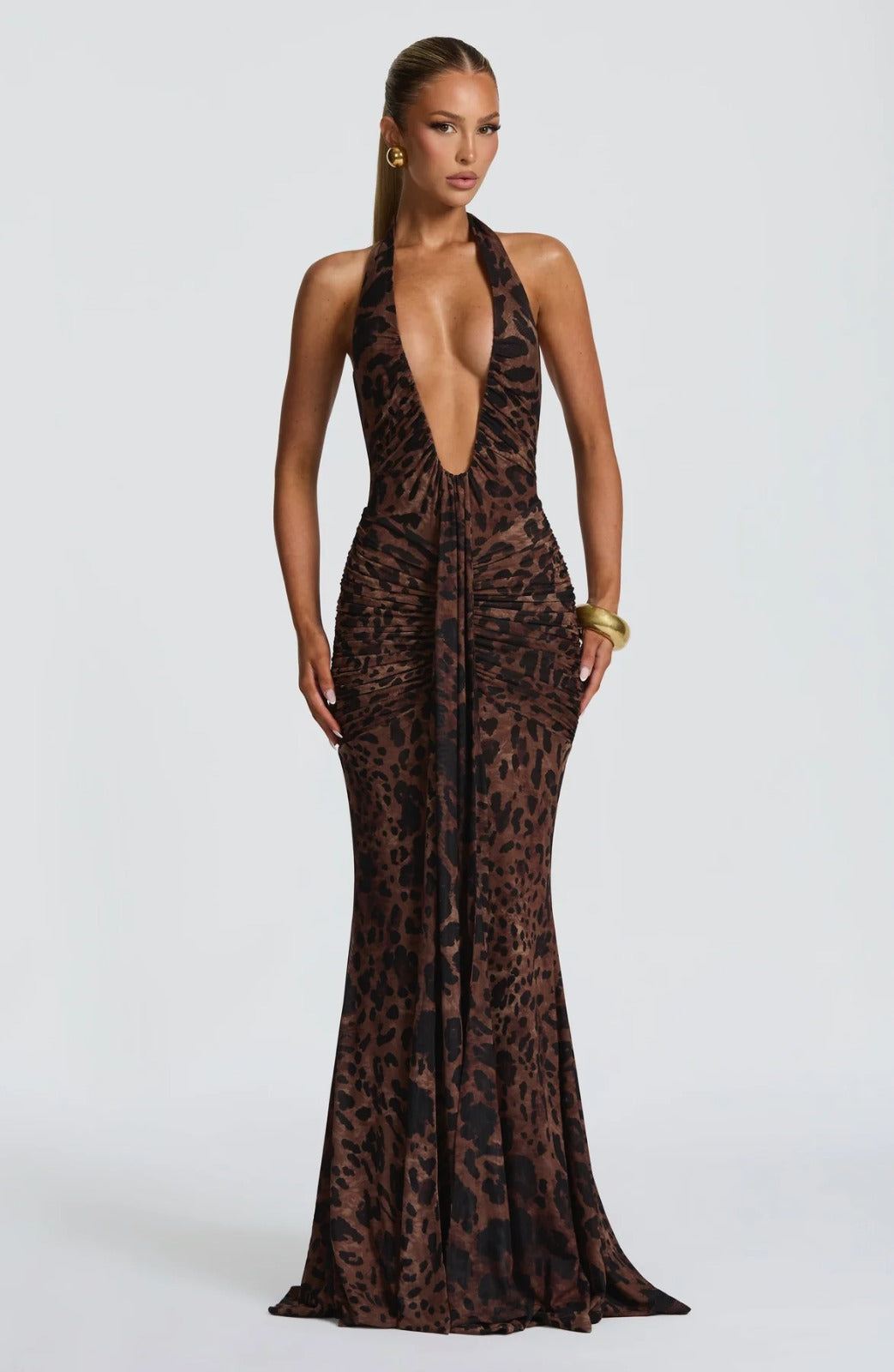Brianna Leopard Print Evening Dress