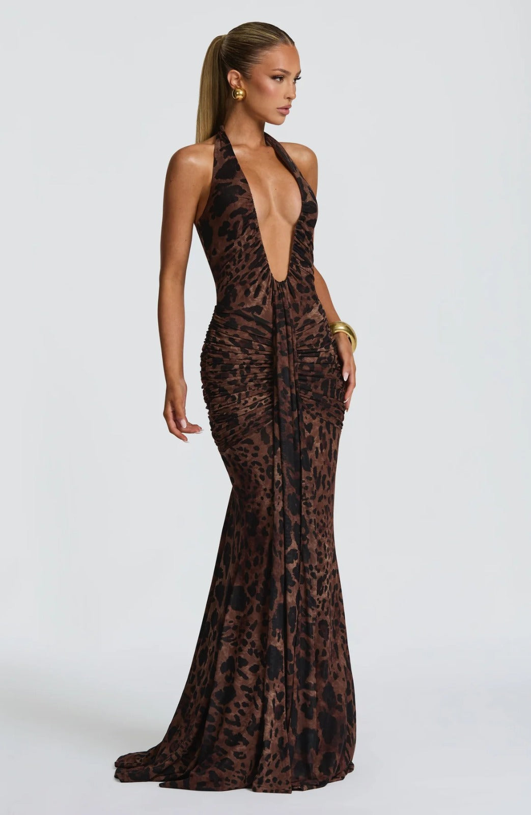 Brianna Leopard Print Evening Dress