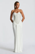 Carina Rhinestone Dress - White