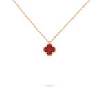 Sweet Alhambra Necklace 18K rose gold, Carnelian