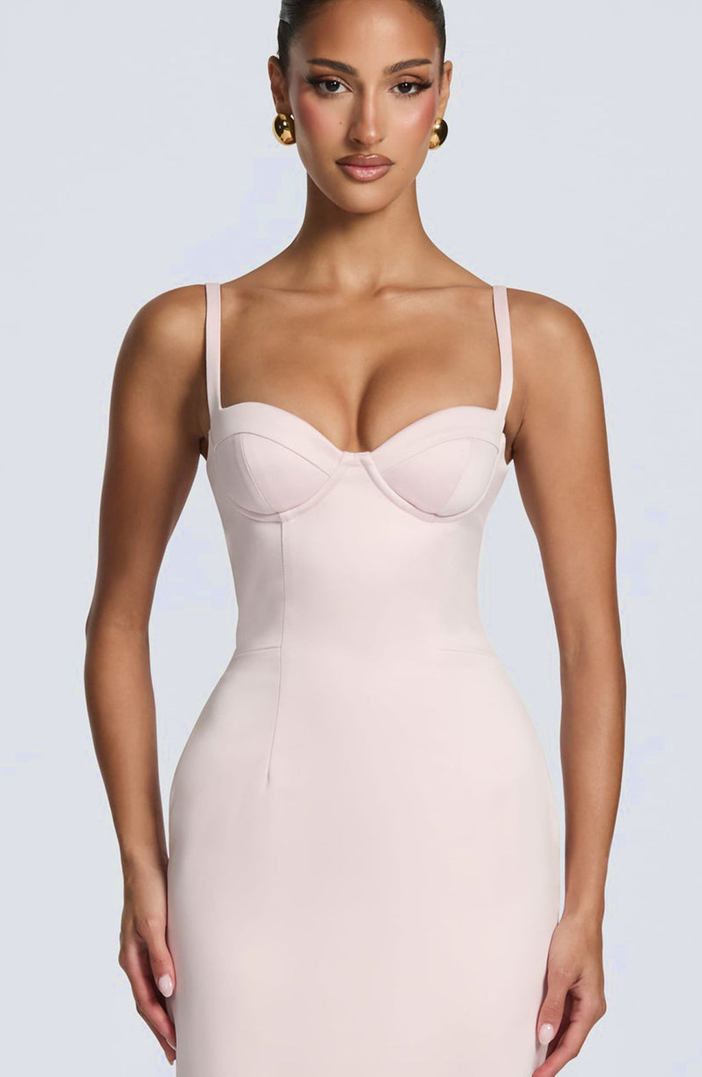 Vestido Maxi Justo sem Alças com Busto Estruturado