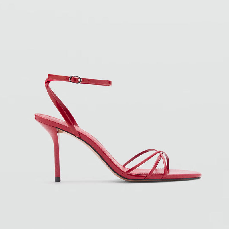Open-Toe Thin Strap Stiletto Sandals 9cm