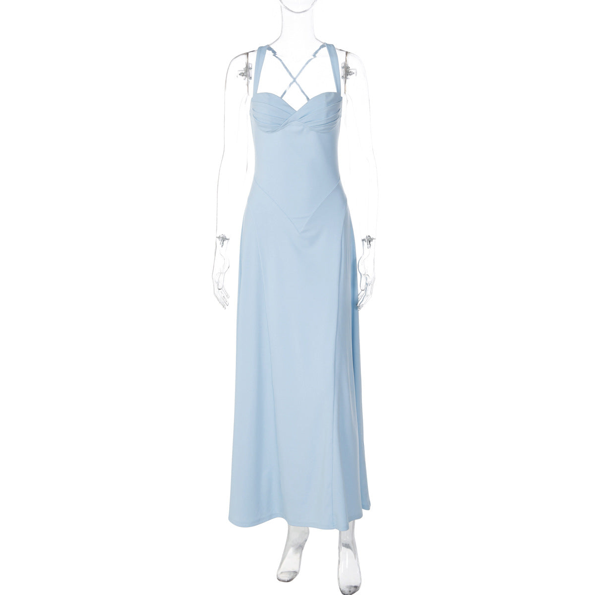 V-Neck Back Cut-Out A-Line Maxi Dress
