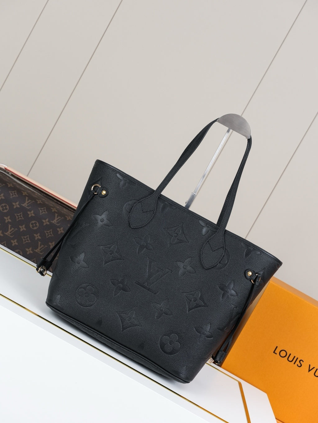 LV Neverfull Monogram Empreinte - Azul-Marinho