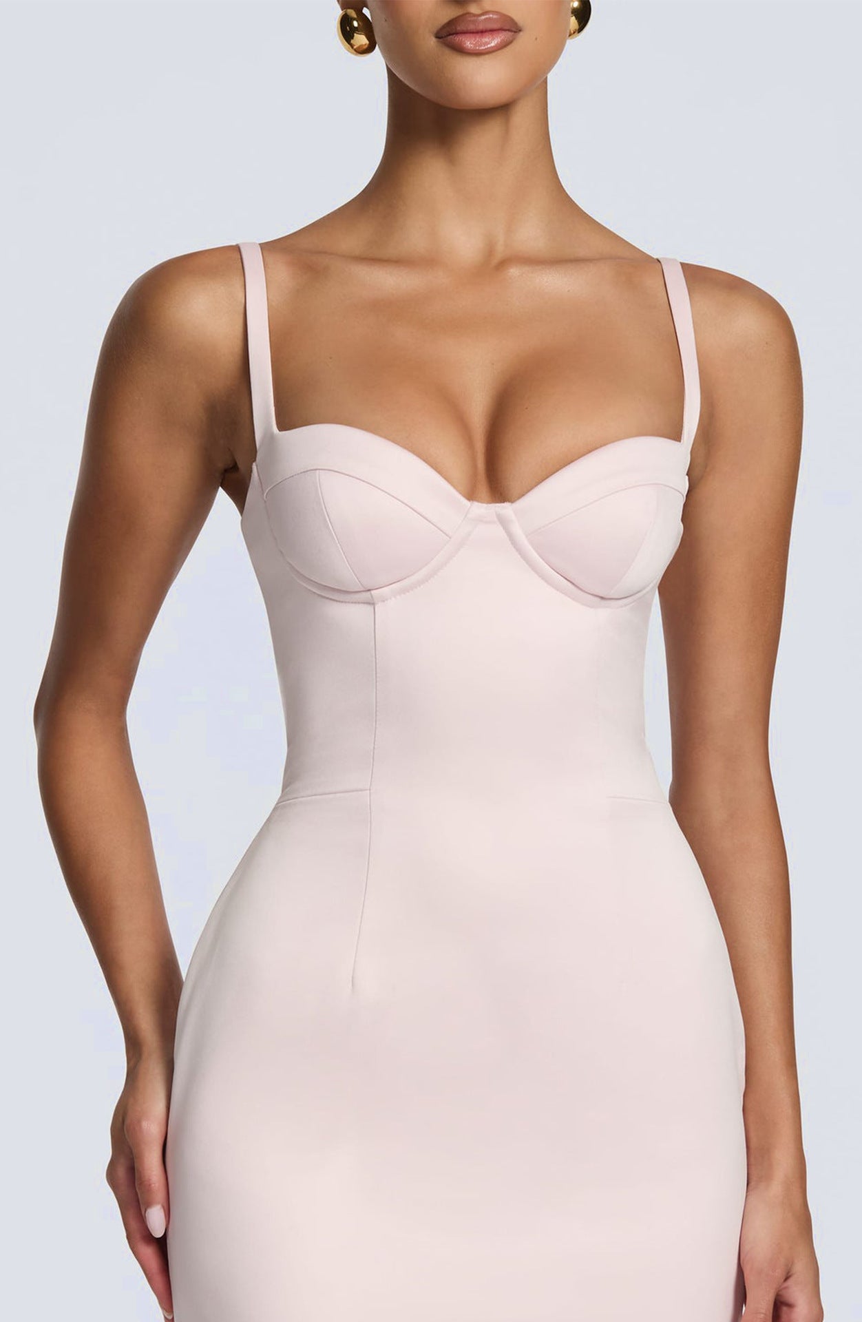 Vestido Maxi Justo sem Alças com Busto Estruturado