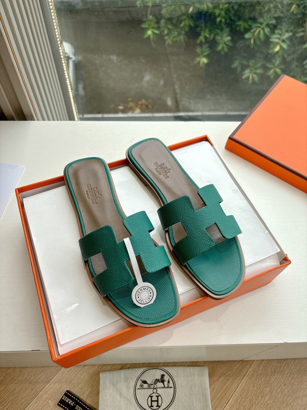 Luxury Leather H-Cutout Sandals