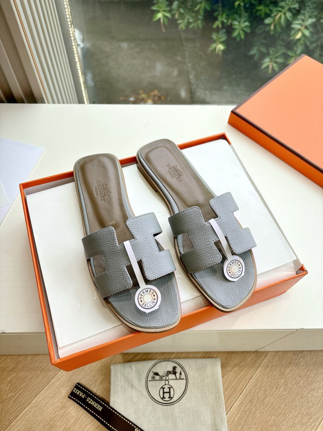 Luxury Leather H-Cutout Sandals