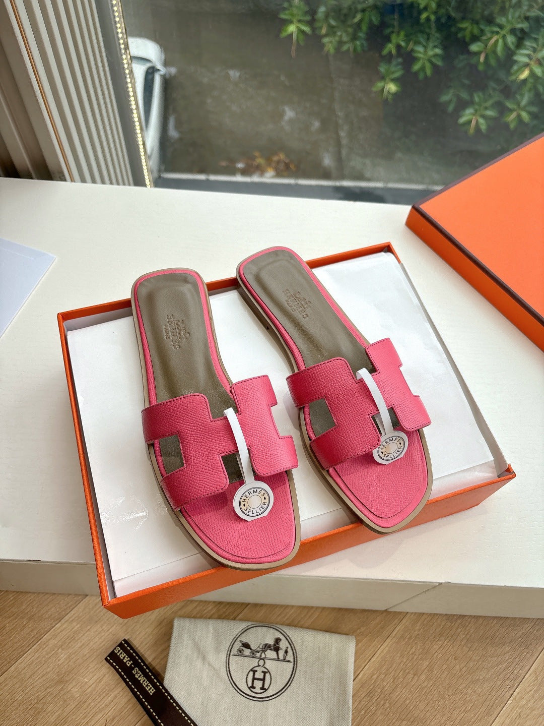 Luxury Leather H-Cutout Sandals
