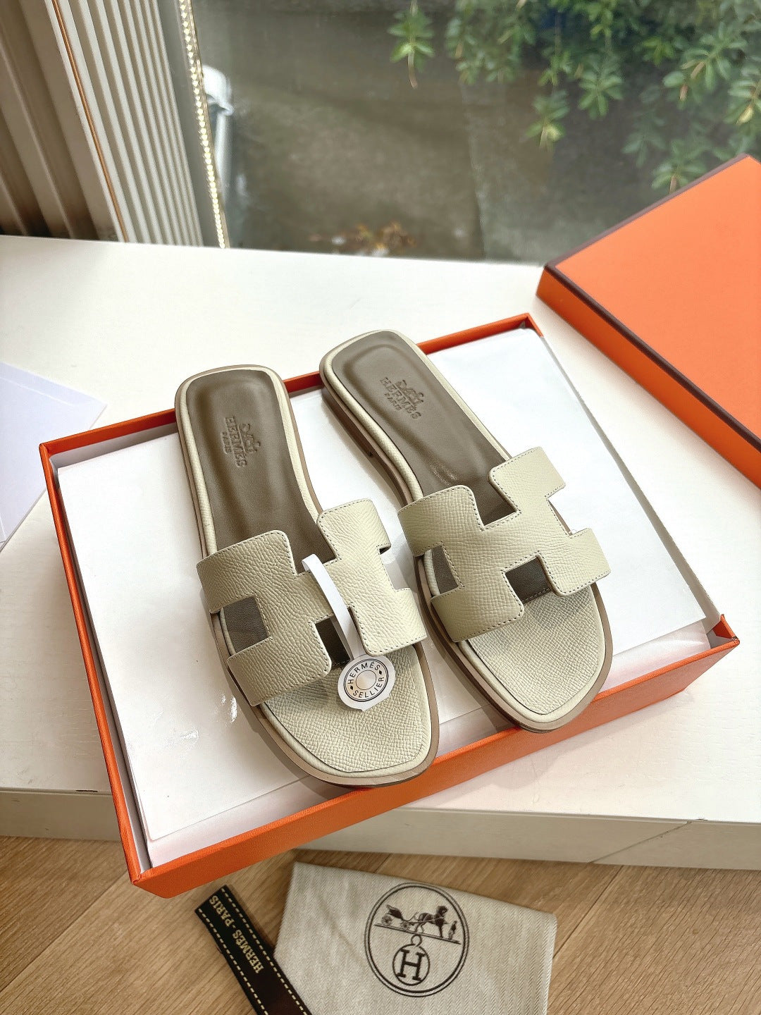 Luxury Leather H-Cutout Sandals