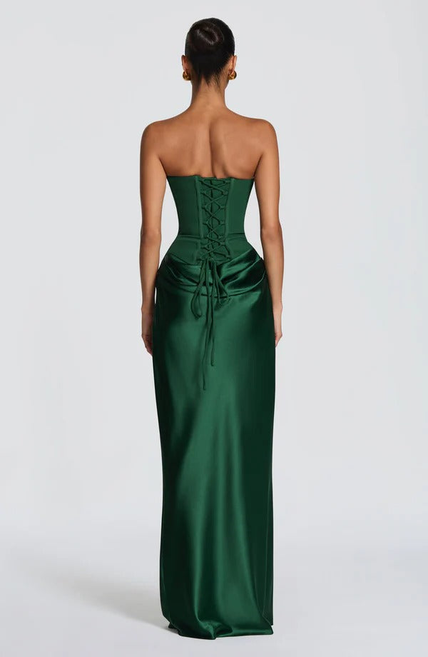 Vestido Comprido Justo Sem Mangas e Decote Bardot — Maison Luxe