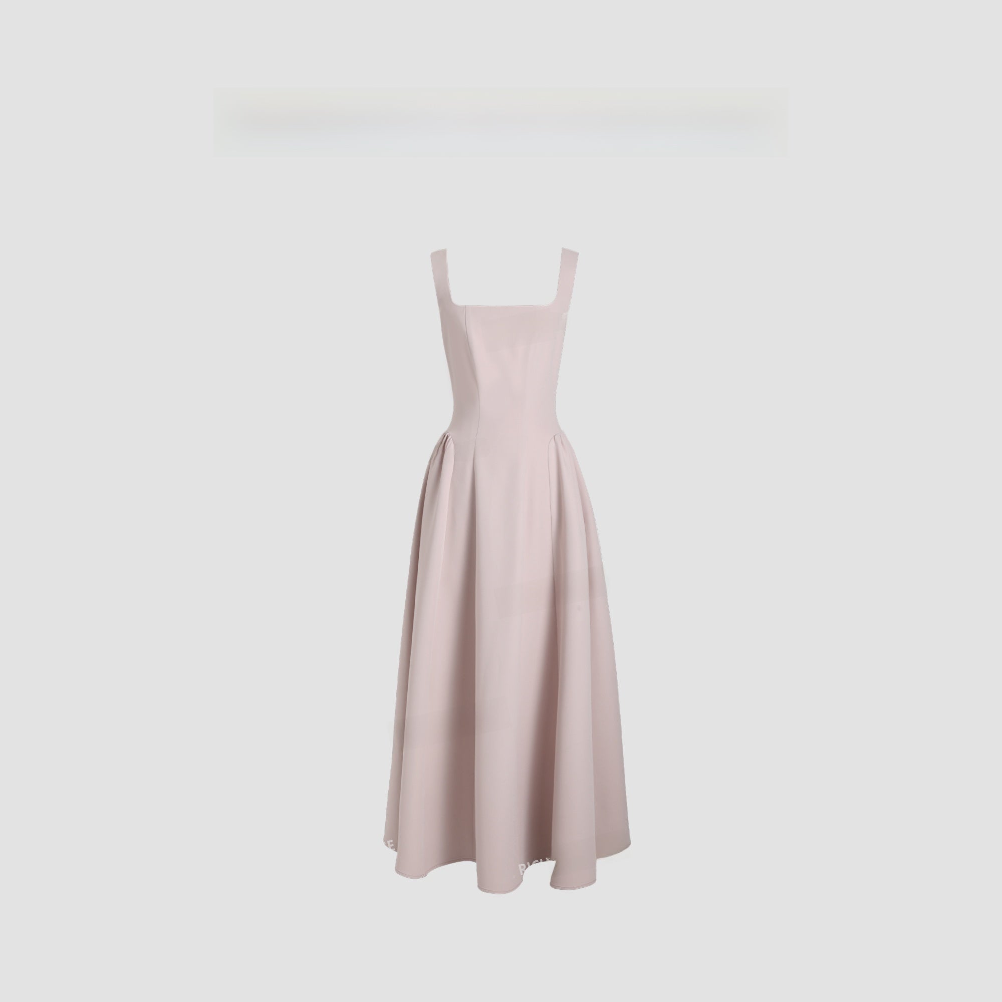 French Spaghetti Strap A-Line Midi Dress